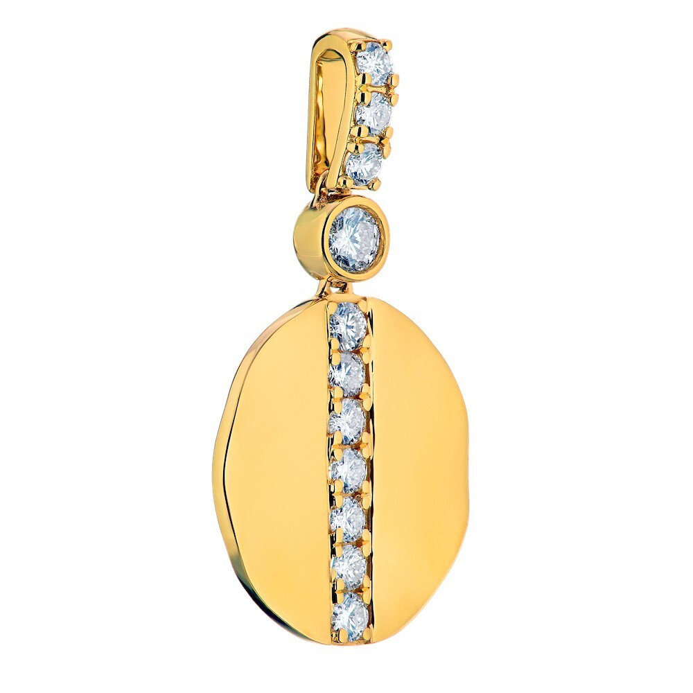 14k Yellow Gold Pendant Diamond 0.50 Ctw Pendant