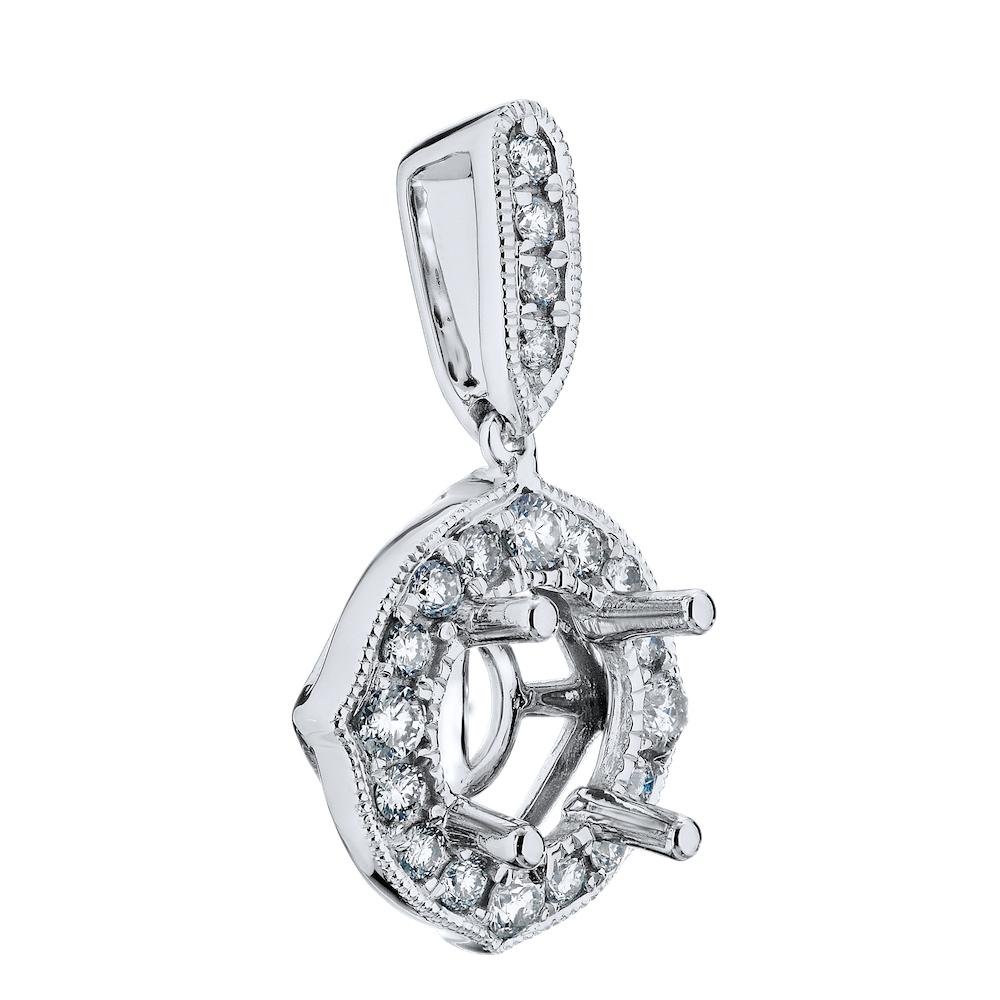 14k White Gold Pendant Diamond 0.25 Ctw Pendant