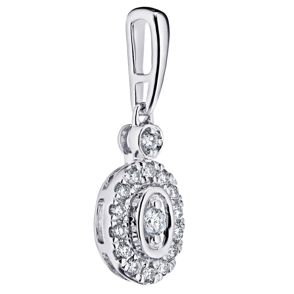 14k White Gold Pendant Diamond 0.25 Ctw Pendant