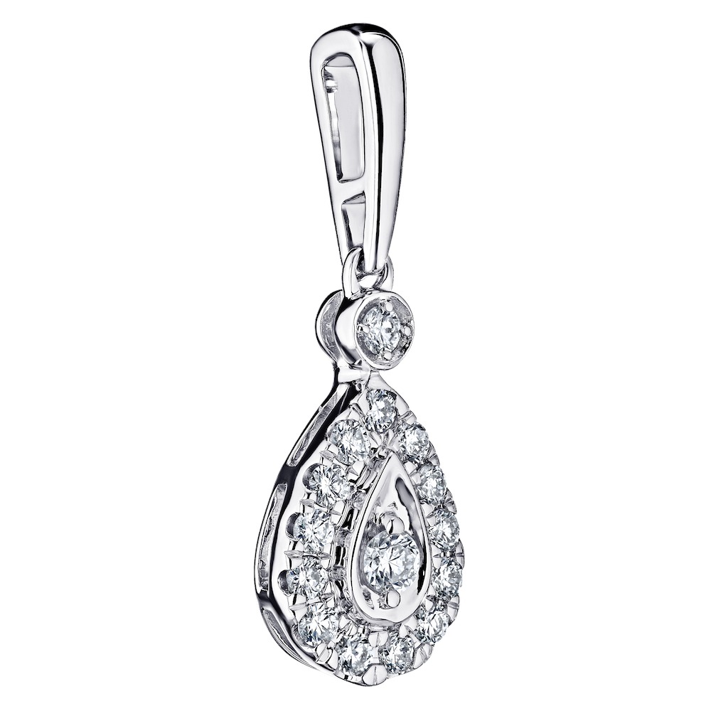 14k White Gold Pendant Diamond 0.25 Ctw Pendant