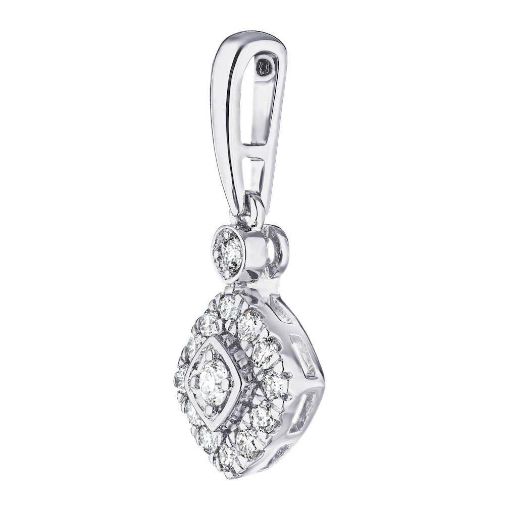 14k White Gold Pendant Diamond 0.25 Ctw Pendant