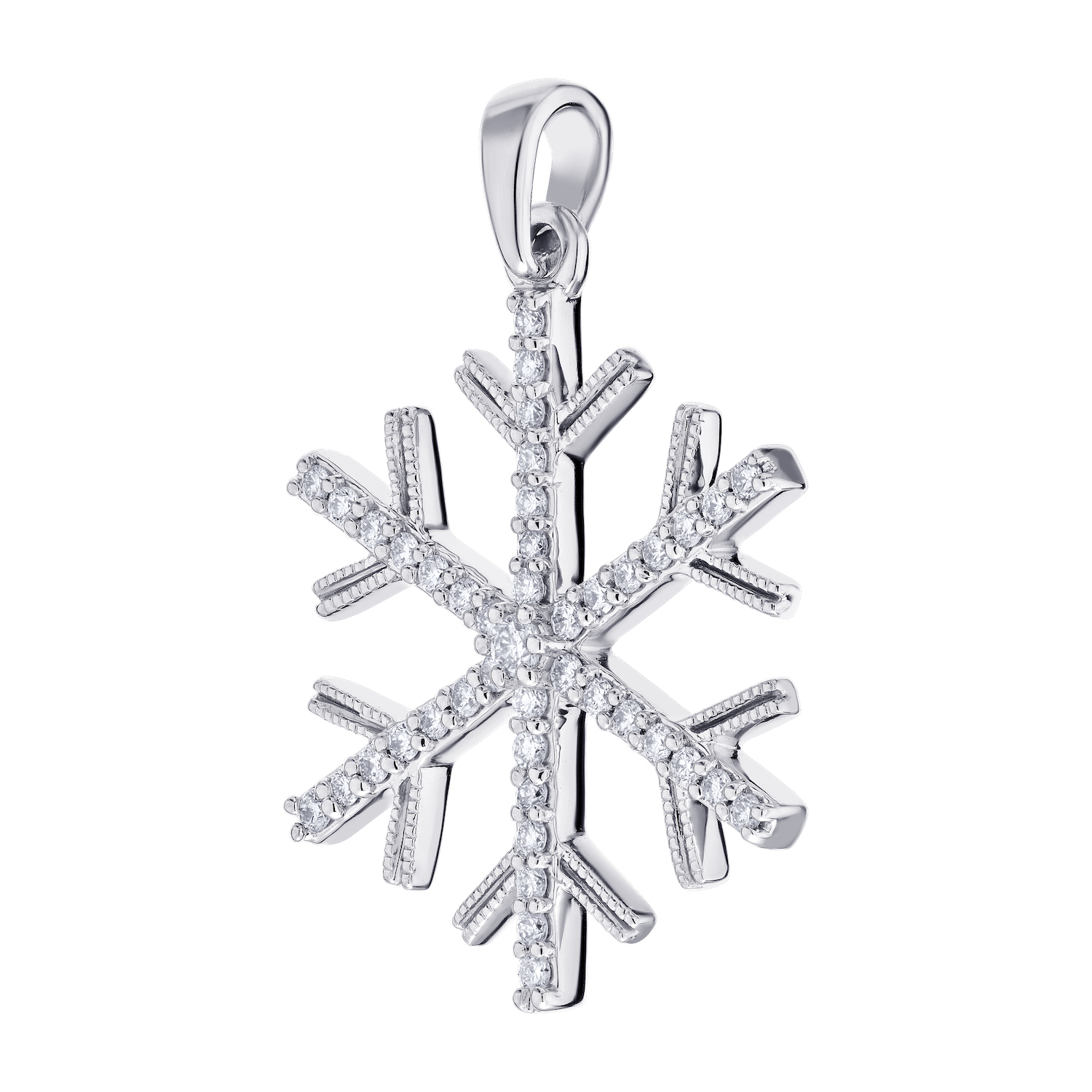 Diamond Frost&trade; 14k White Gold Simple Diamond Set Snowflake Pendant Diamond 0.25 Ctw