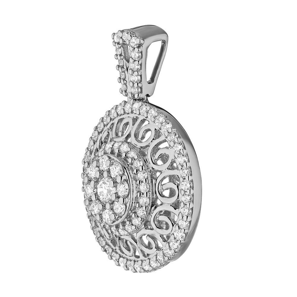 Pend: 14KW Circle With Flower 80Rd. 3/8Ctw