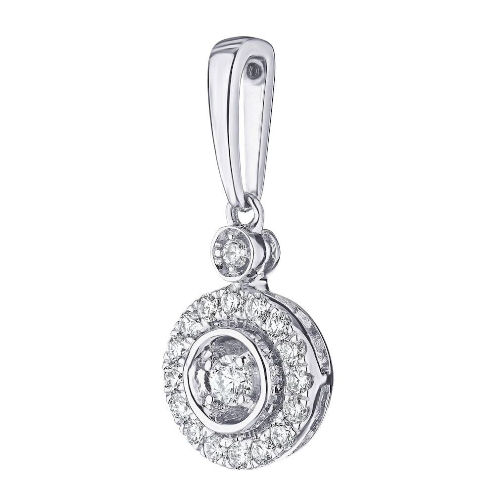 14k White Gold Pendant Diamond 0.25 Ctw Pendant