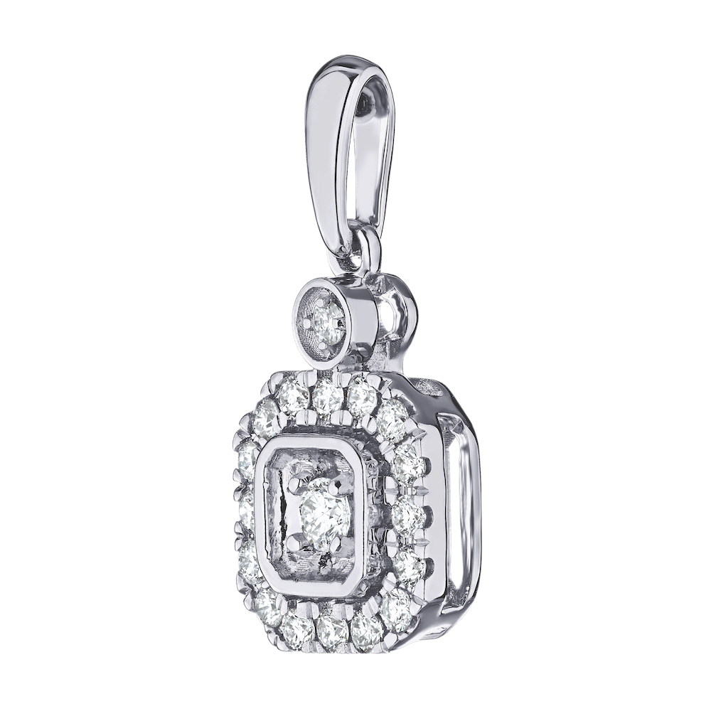 14k White Gold Pendant Diamond 0.25 Ctw Pendant