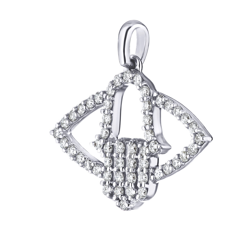 14k White Gold Pendant Diamond 0.50 Ctw Pendant