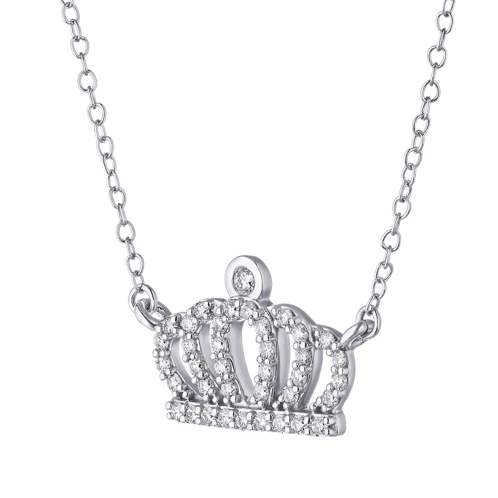 14k White Gold Pendant Diamond 0.40 Ctw Pendant