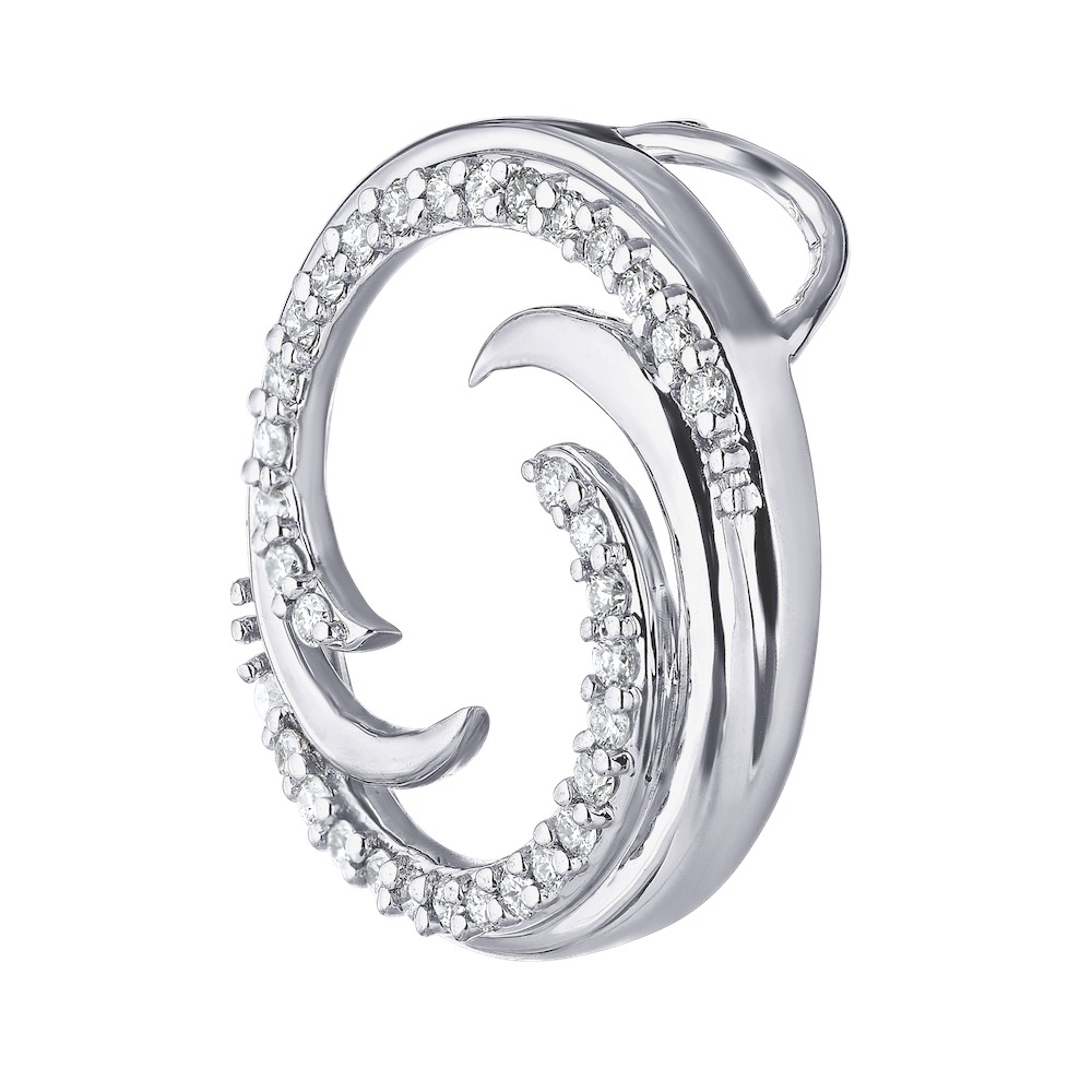 14k White Gold Pendant Diamond 0.20 Ctw Pendant