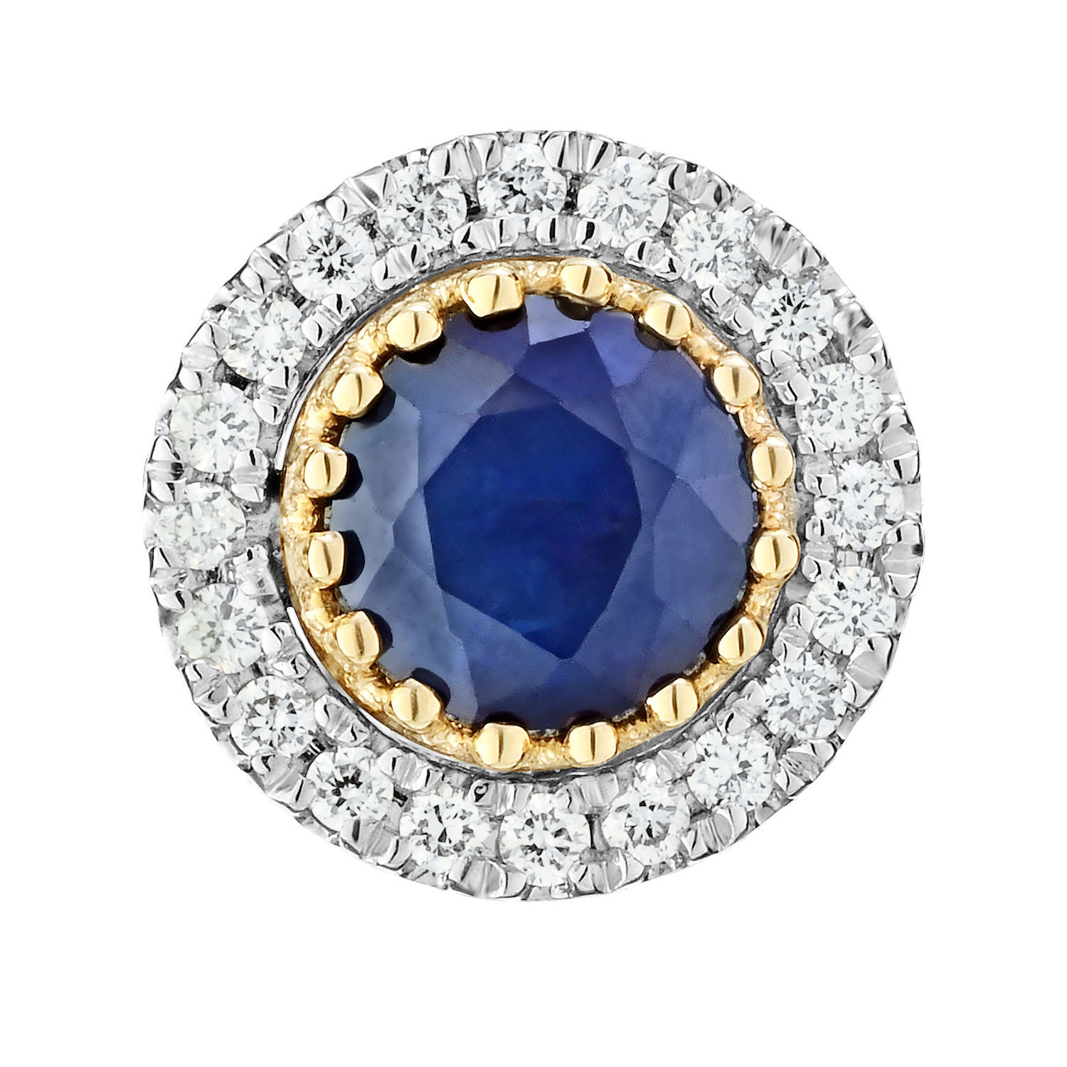Majestic Gems&trade; 10K Two Tone Round Color with Bezel Pave Halo 1.20 Ctw