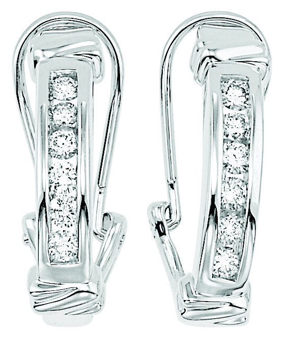 14k White Gold Diamond Earrings 0.25 Ctw Available in White, Yellow or Rose Gold
