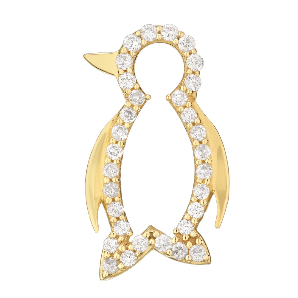 Ear: 14KY Penguin 62Rd. 1/3Ctw