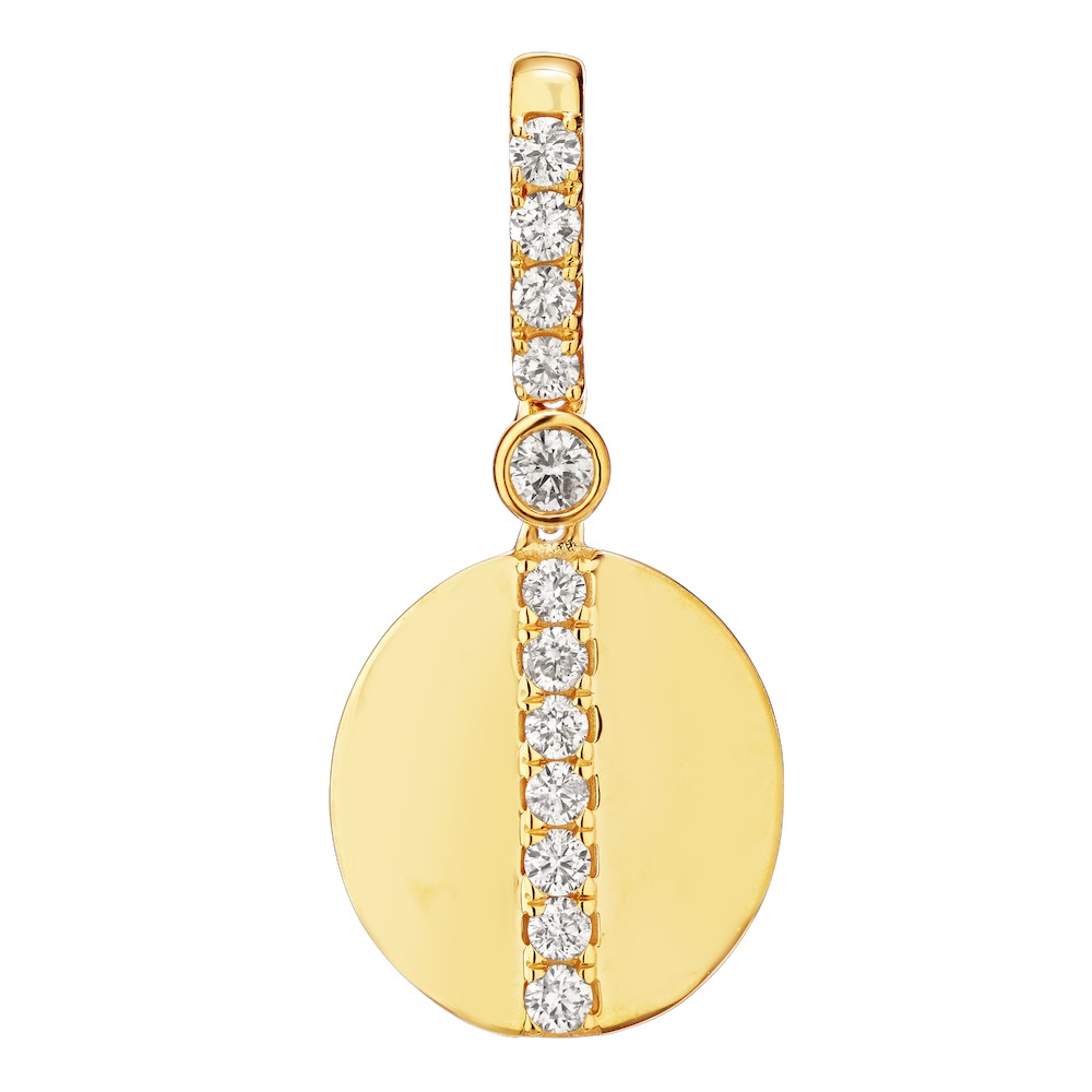 Earrings: 14KY Round Shape Drops 22Rd. 0.65Ctw