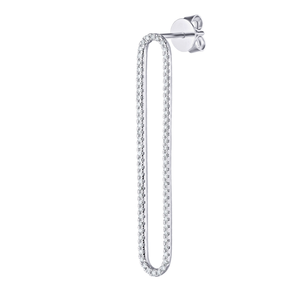 Ear: 14KW Dangle Oval 144Rd. 1/2Ctw