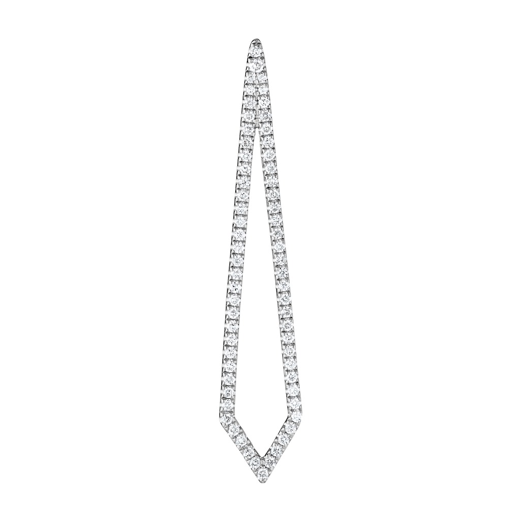 Ear: 14KW Dangle Earring Triangle End 130Rd. 1/2Ct