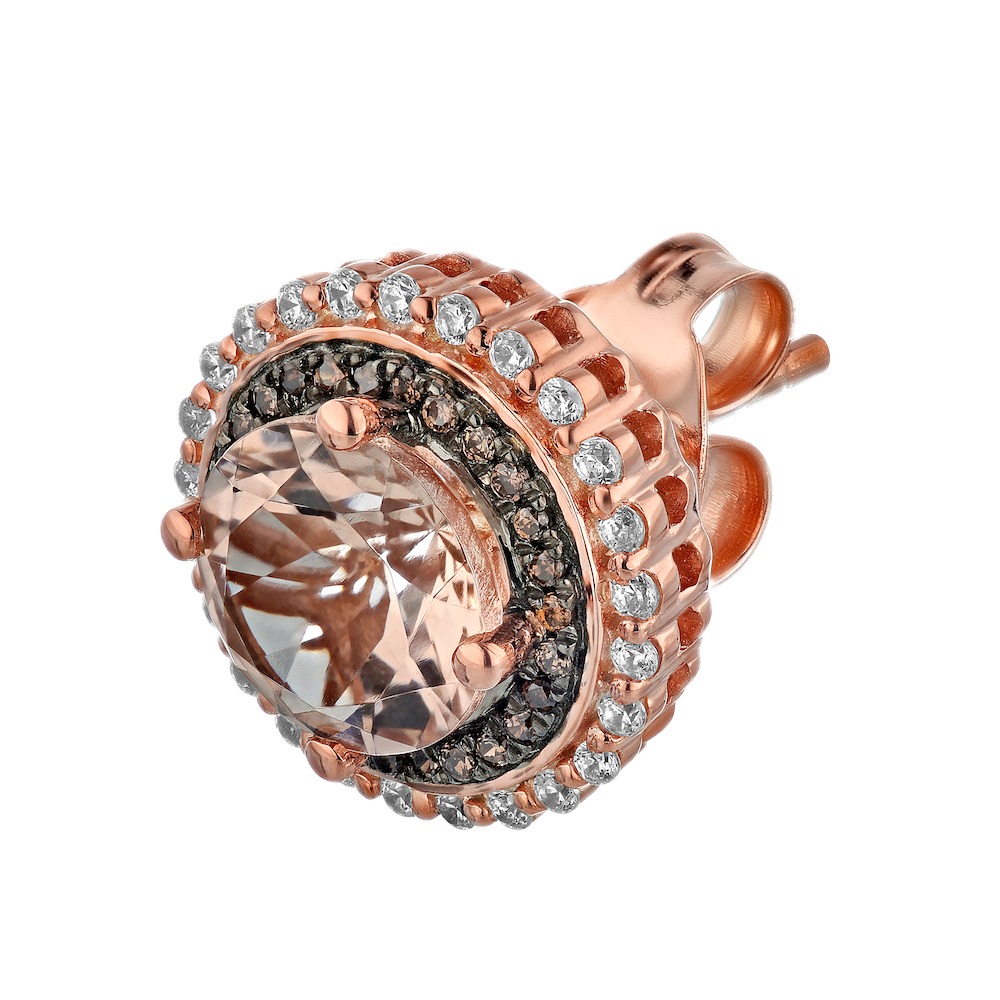 Peach Blossom&trade; 14k Rose Gold Round Double Halo Studs Earrings Diamond 2.25 Ctw