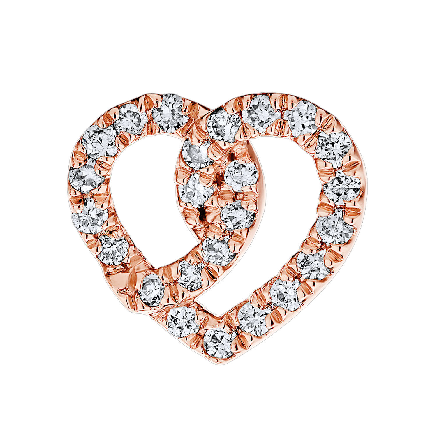 Earring : 10KR Heart Shape 48Rd. 0.15Ctw