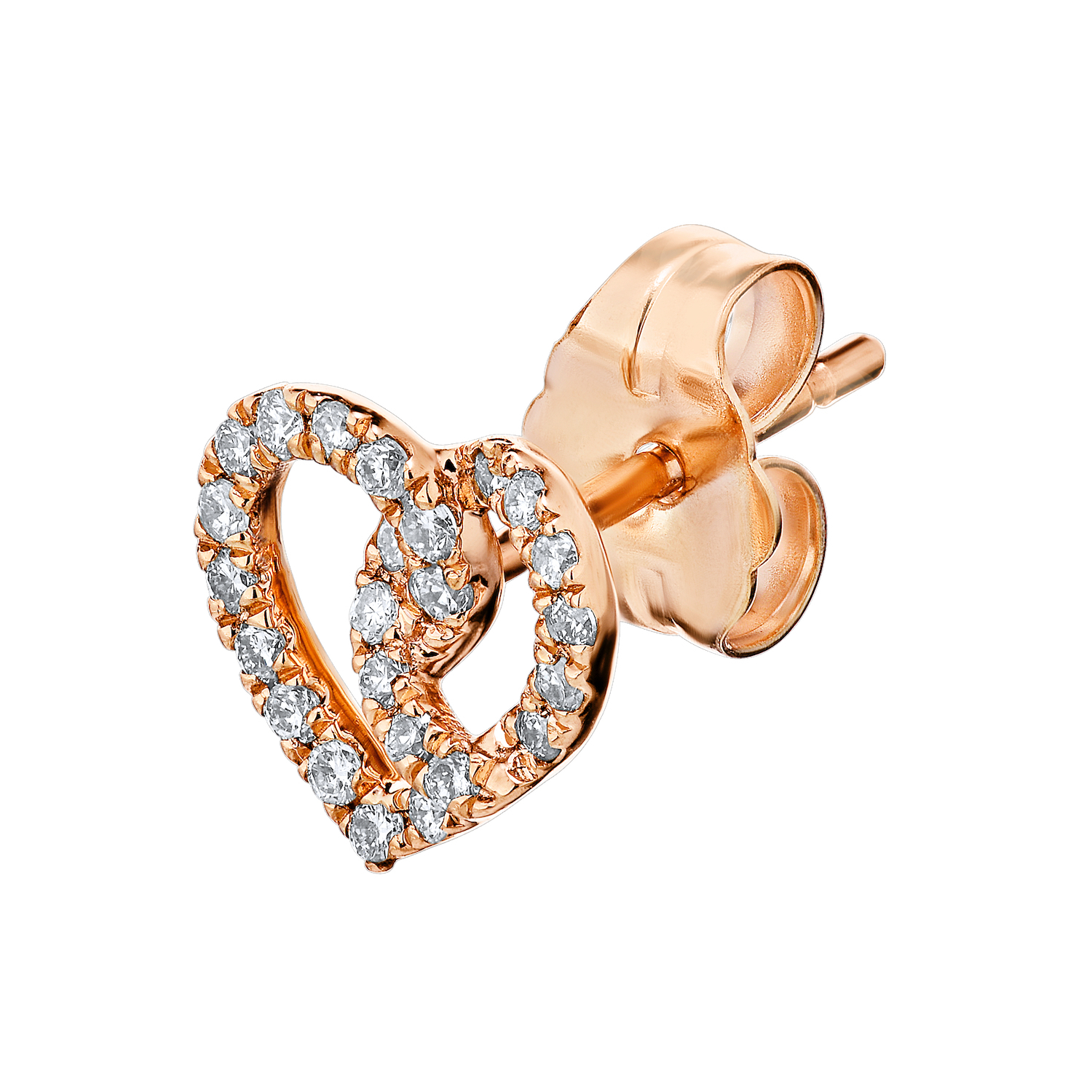 Earring : 10KR Heart Shape 48Rd. 0.15Ctw