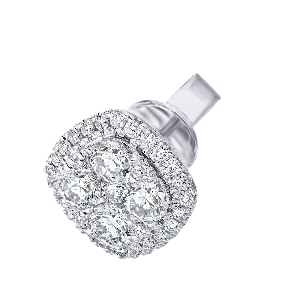 Ear: 14K Rd. Cushion Shaped 58Rd. 1/4Ctw