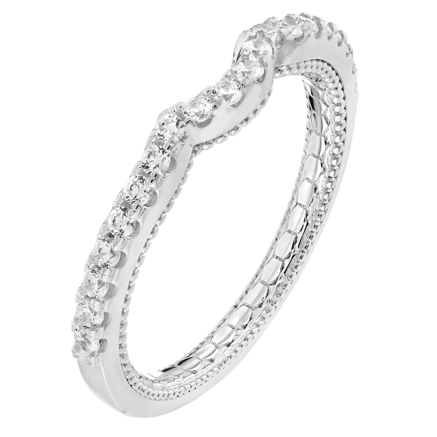 Enchanted Love&trade; 14KW White Gold Diamond 0.25 Ctw 14KW Matching Diamond Wedding Ring Engagement Ring