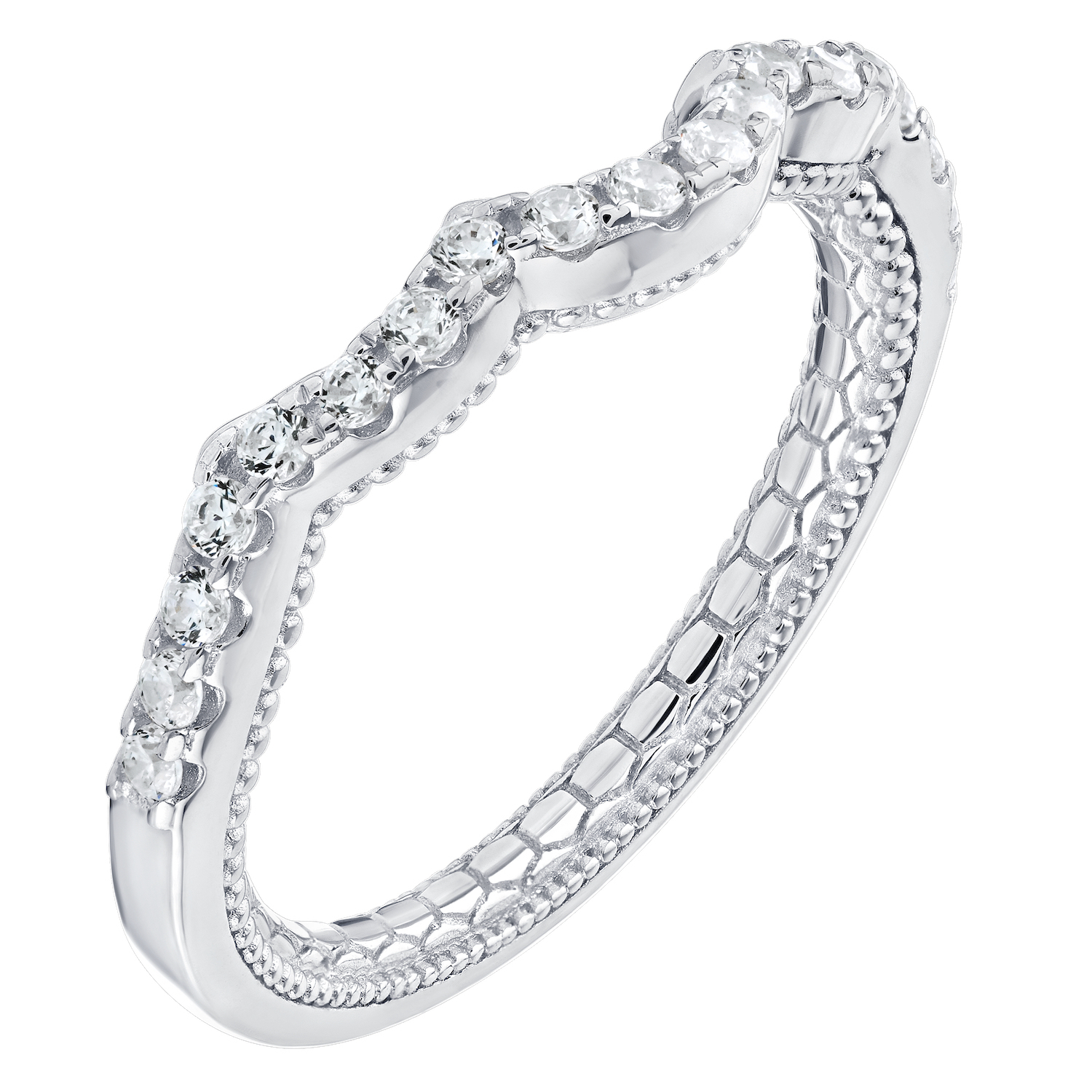 Enchanted Love&trade; 14KW White Gold Diamond 0.33 Ctw 14KW Matching Diamond Wedding Ring Engagement Ring