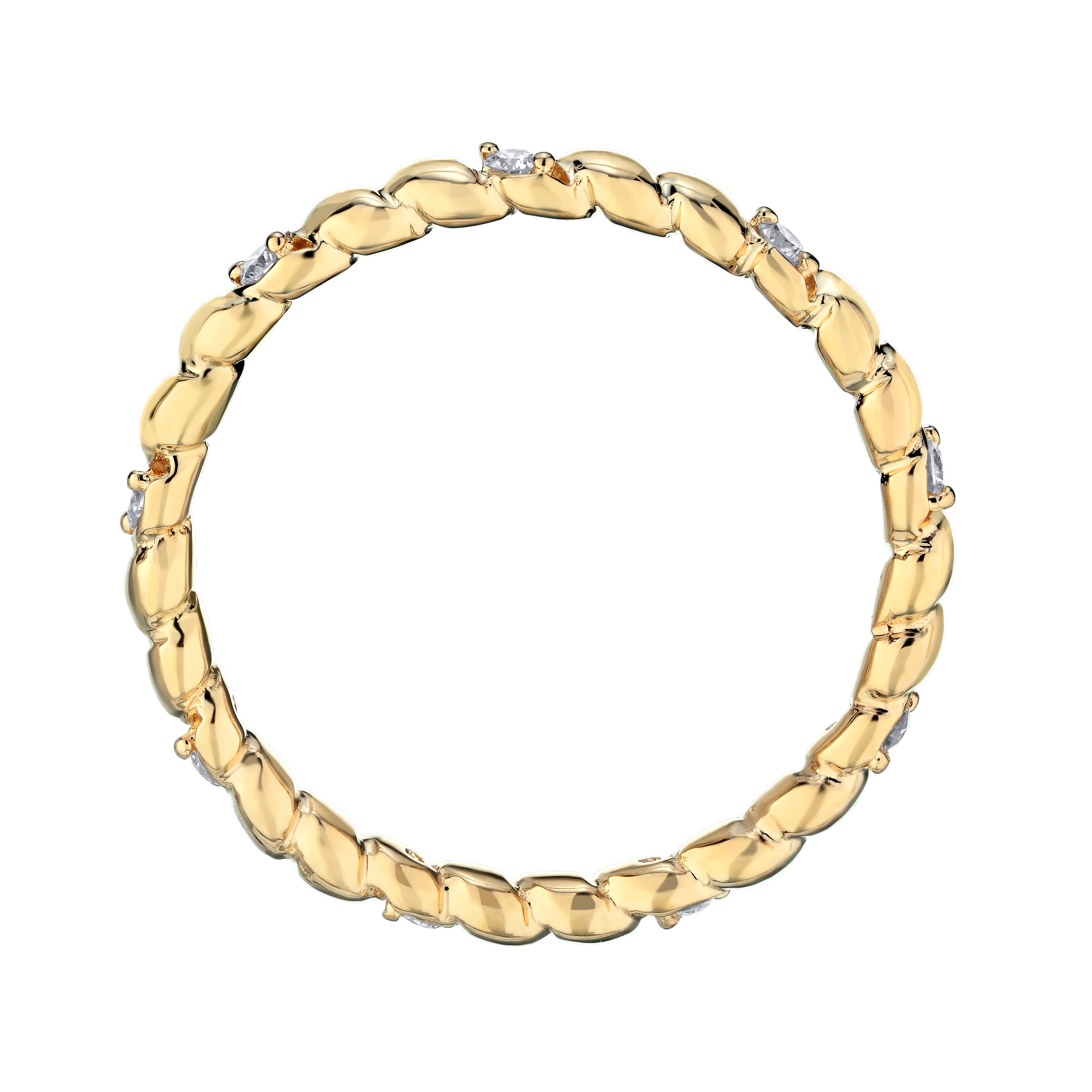 TriUnity&trade; 14K Yellow Gold 14k Twisted Rope Stackable 0.10 Ctw