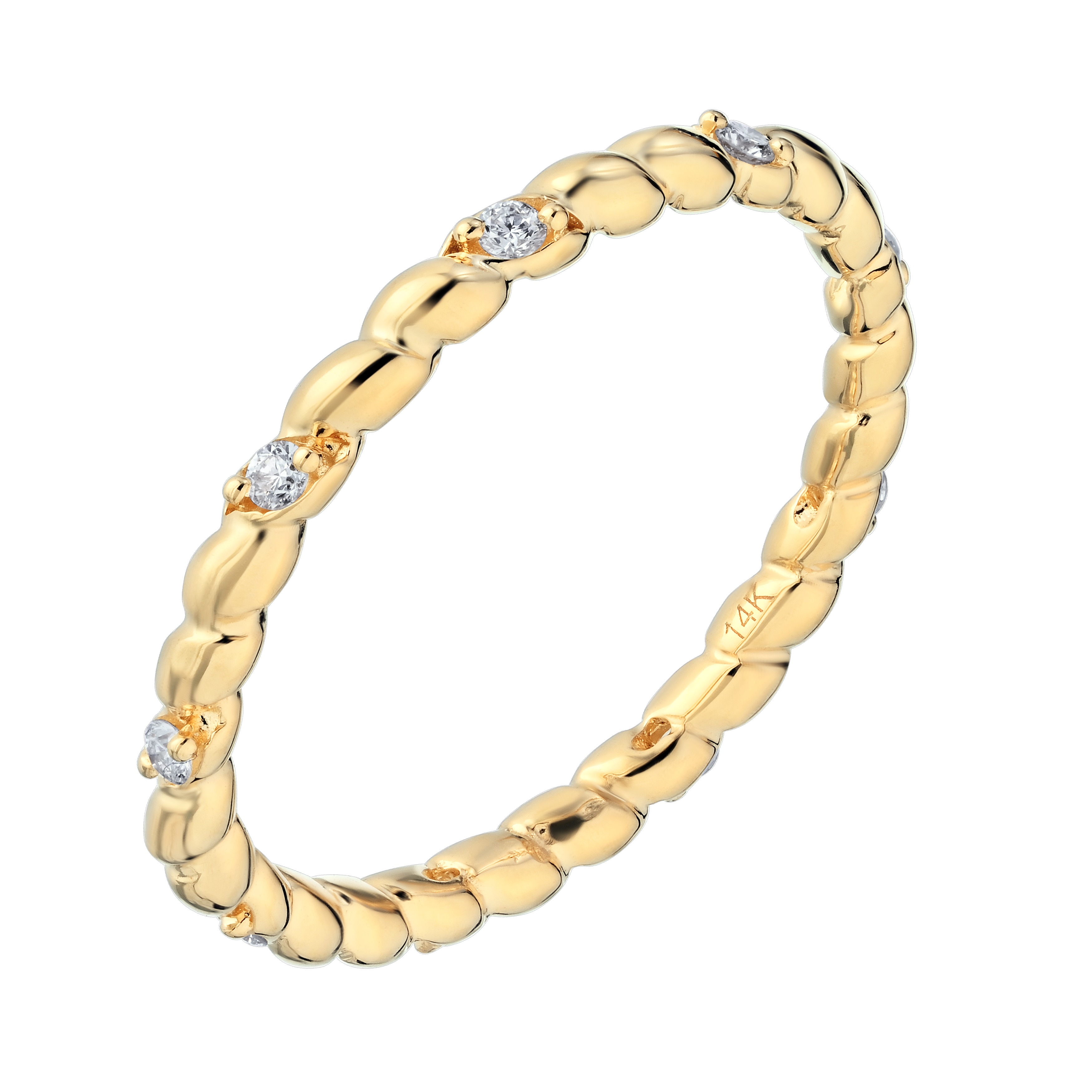 TriUnity&trade; 14K Yellow Gold 14k Twisted Rope Stackable 0.10 Ctw