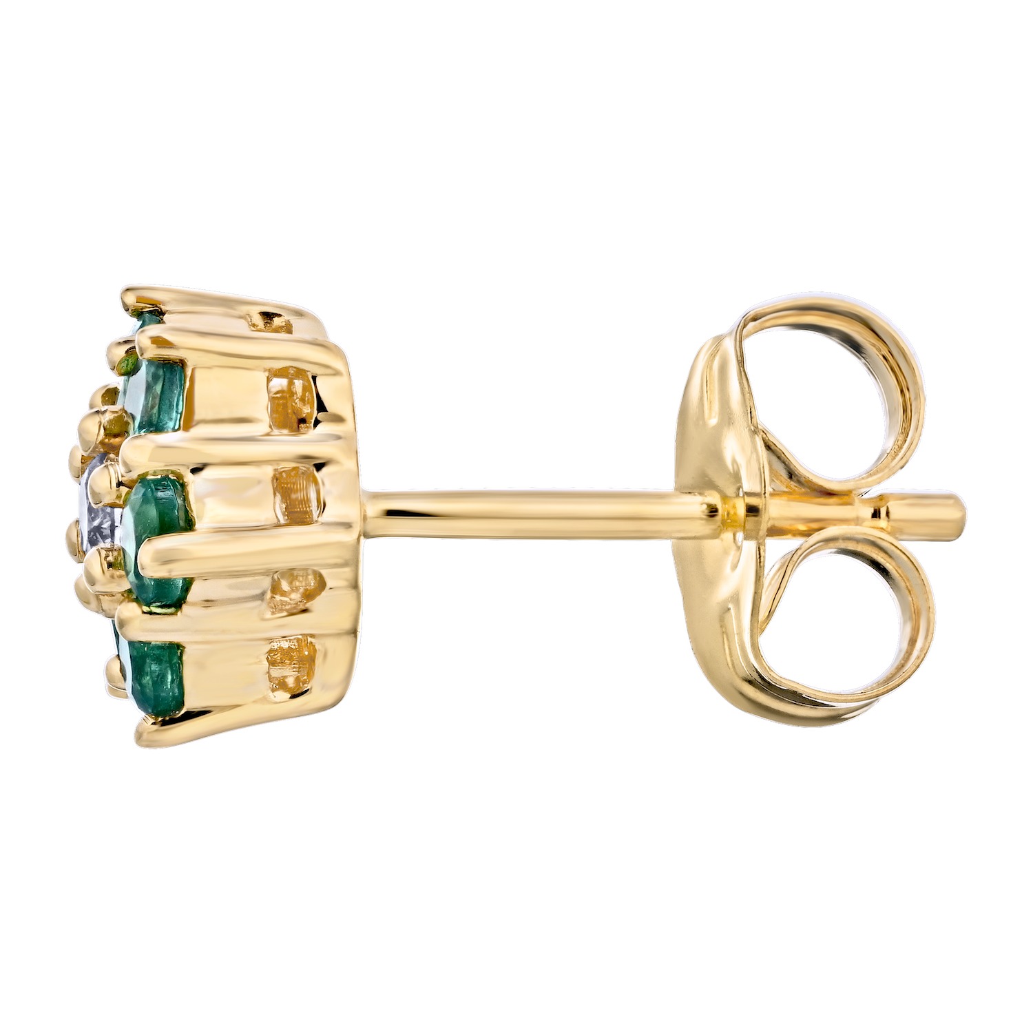 Majestic Gems&trade; 10k Yellow Gold Earrings Emerald & Diamond 0.46 Ctw