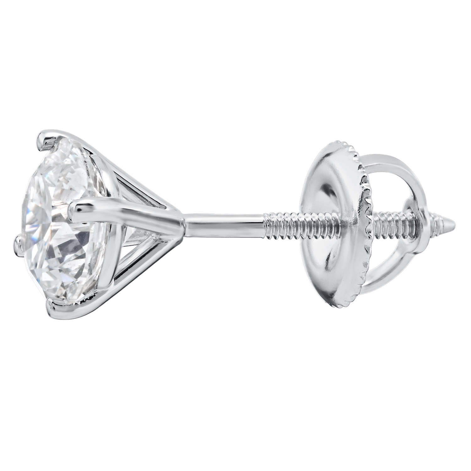VERDE&trade; 14k White Gold 4 Prong Screw Back Stud Earrings 0.75 Ctw LAB GROWN DIAMONDS