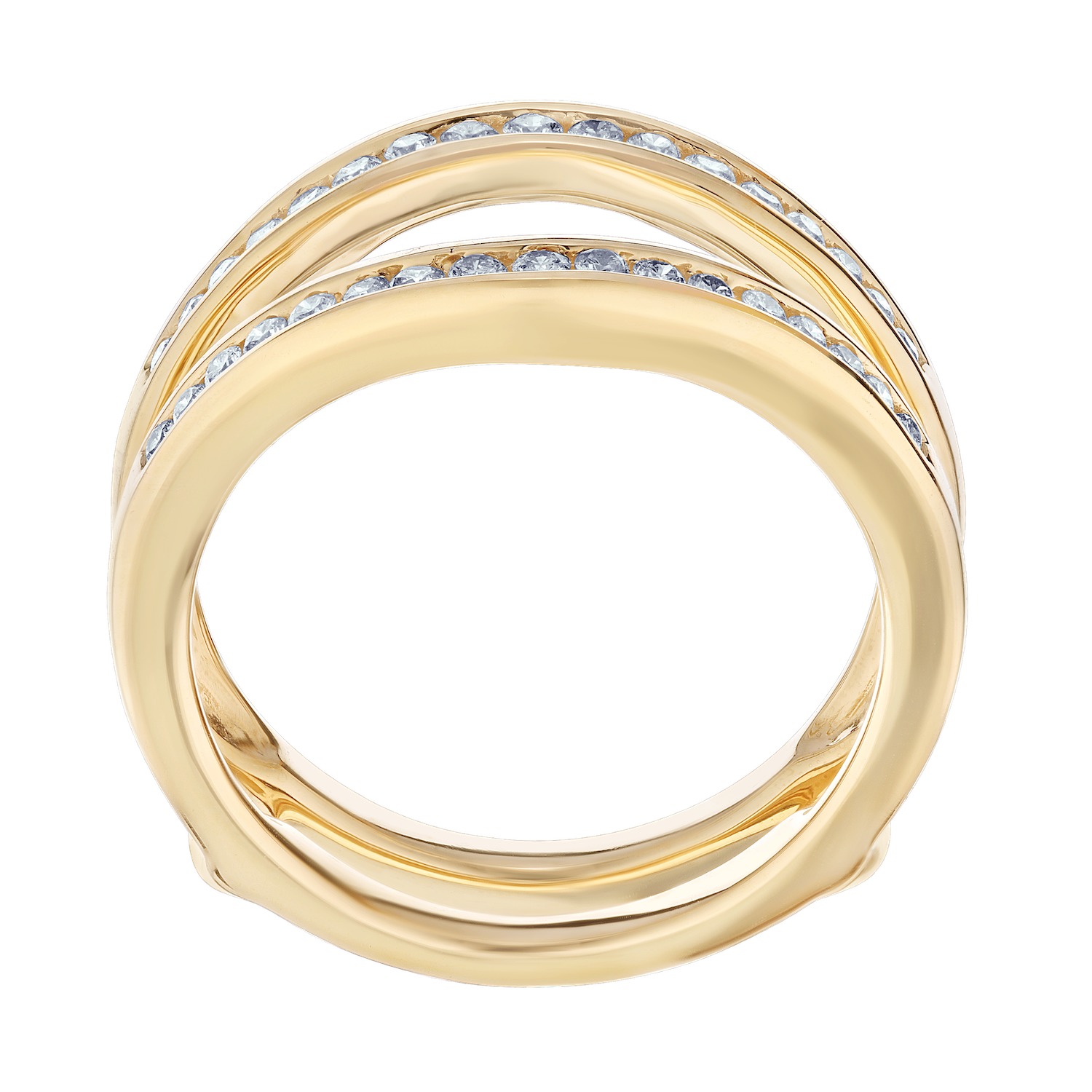 Love Connection&trade; 14K Yellow Gold Diamond Slightly Curved Channel Set Ring 0.33 Ctw