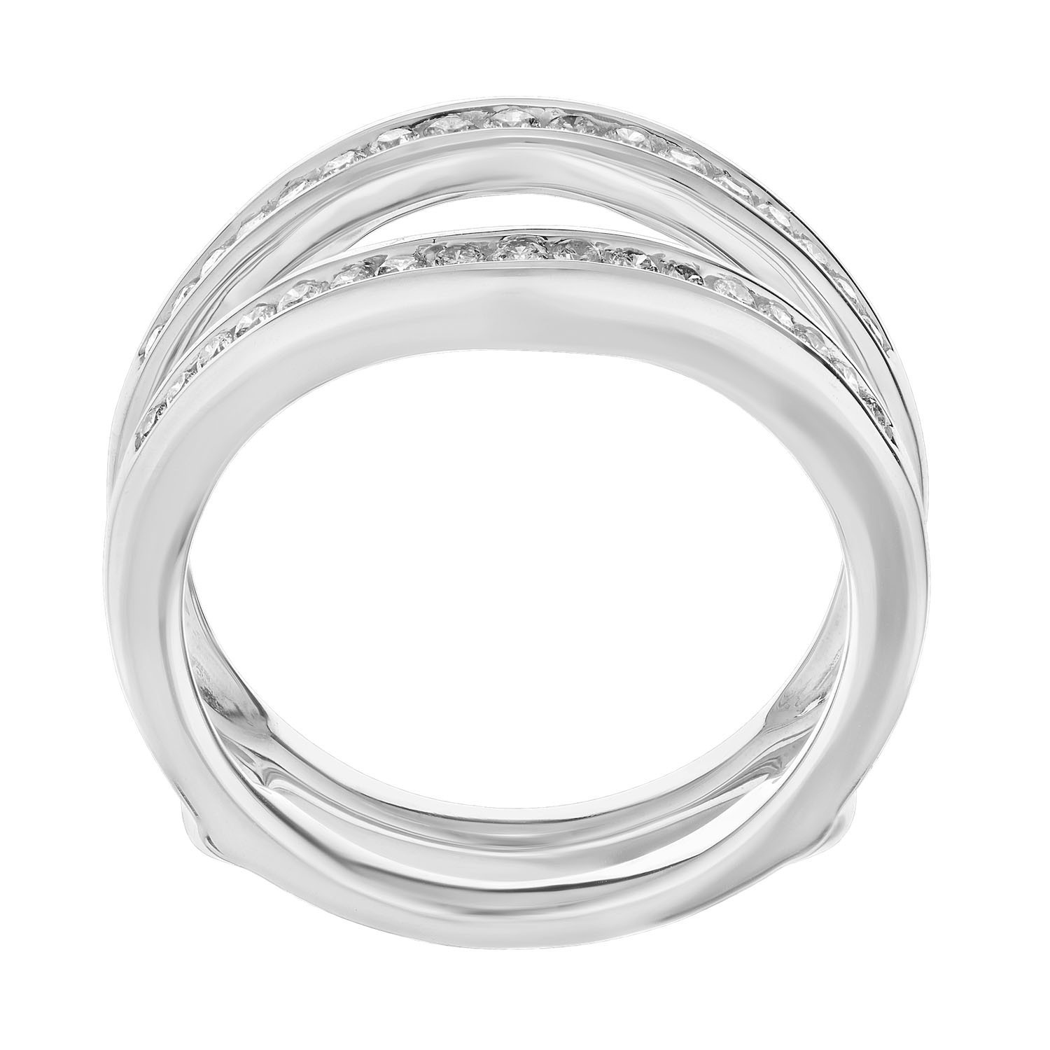 Love Connection&trade; 14K White Gold Diamond Slightly Curved Channel Set Ring 0.33 Ctw