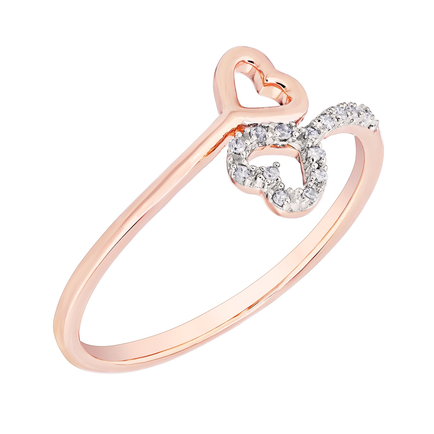 10k Rose Gold Ring Diamond 0.05 Ctw Ring