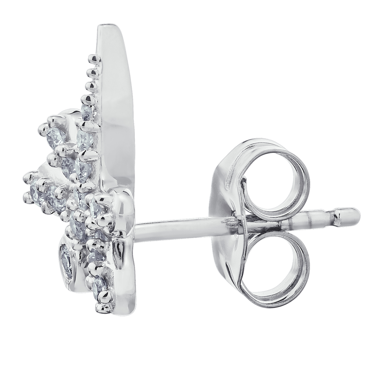 ZooLightful&trade; 14K White Gold Dragonfly with Bezel Set Head Earrings Diamond 0.20 Ctw