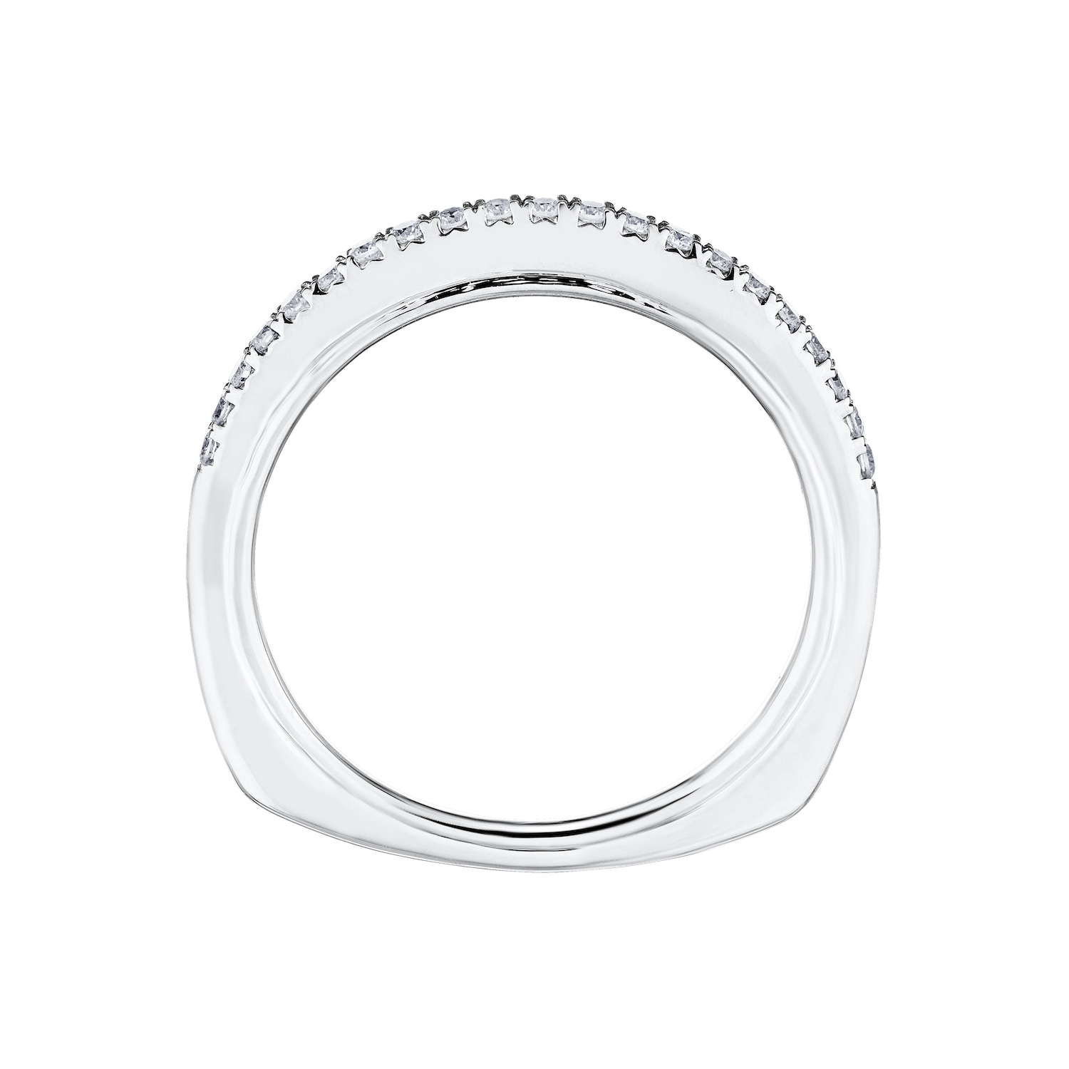 Compozit&trade; 14KW White Gold Matching Diamond Wedding Ring Diamond 0.20 Ctw