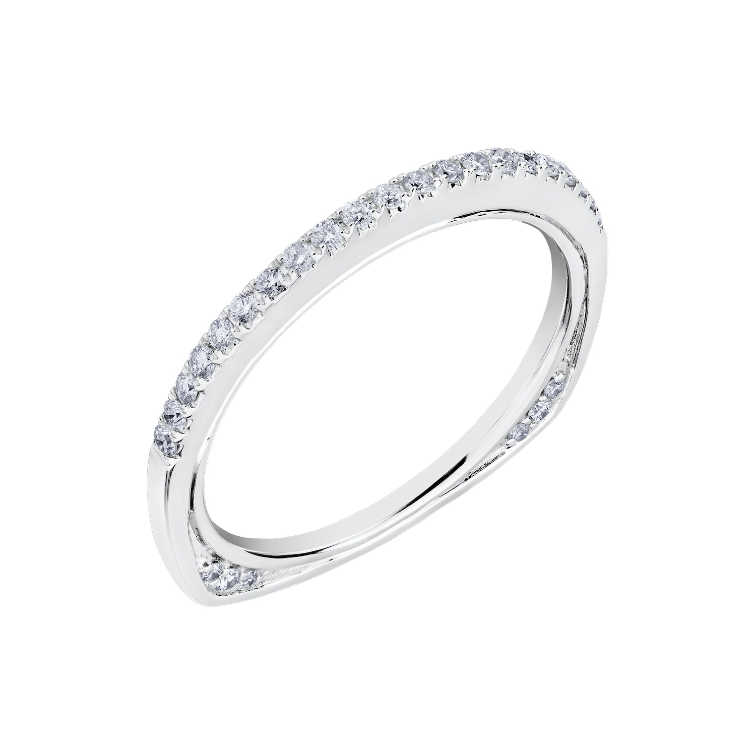 Compozit&trade; 14KW White Gold Matching Diamond Wedding Ring Diamond 0.20 Ctw