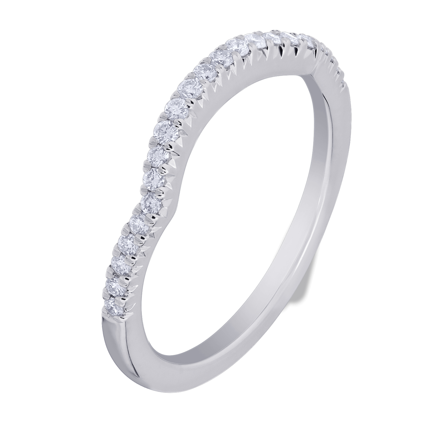 Compozit&trade; 14K White Gold Matching Diamond Wedding Ring Diamond 0.20 Ctw