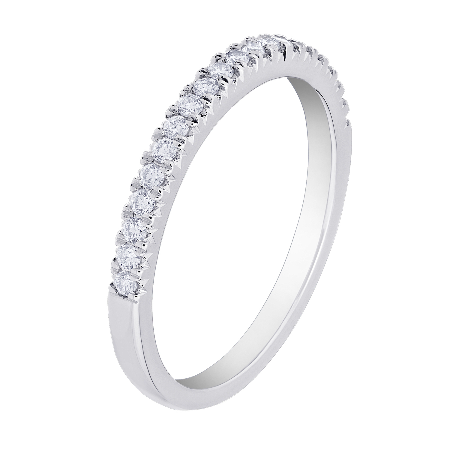 Compozit&trade; 14KW White Gold Matching Diamond Wedding Ring Diamond 0.20 Ctw