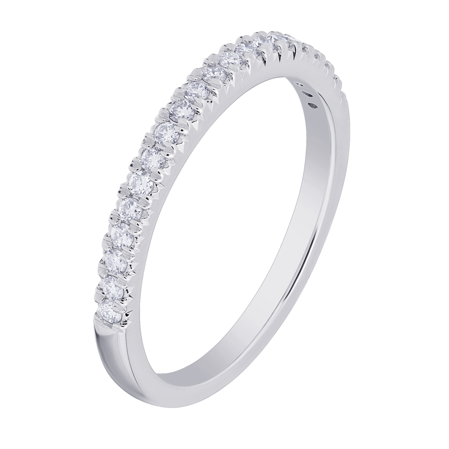 Compozit&trade; 14KW White Gold Matching Diamond Wedding Ring Diamond 0.50 Ctw