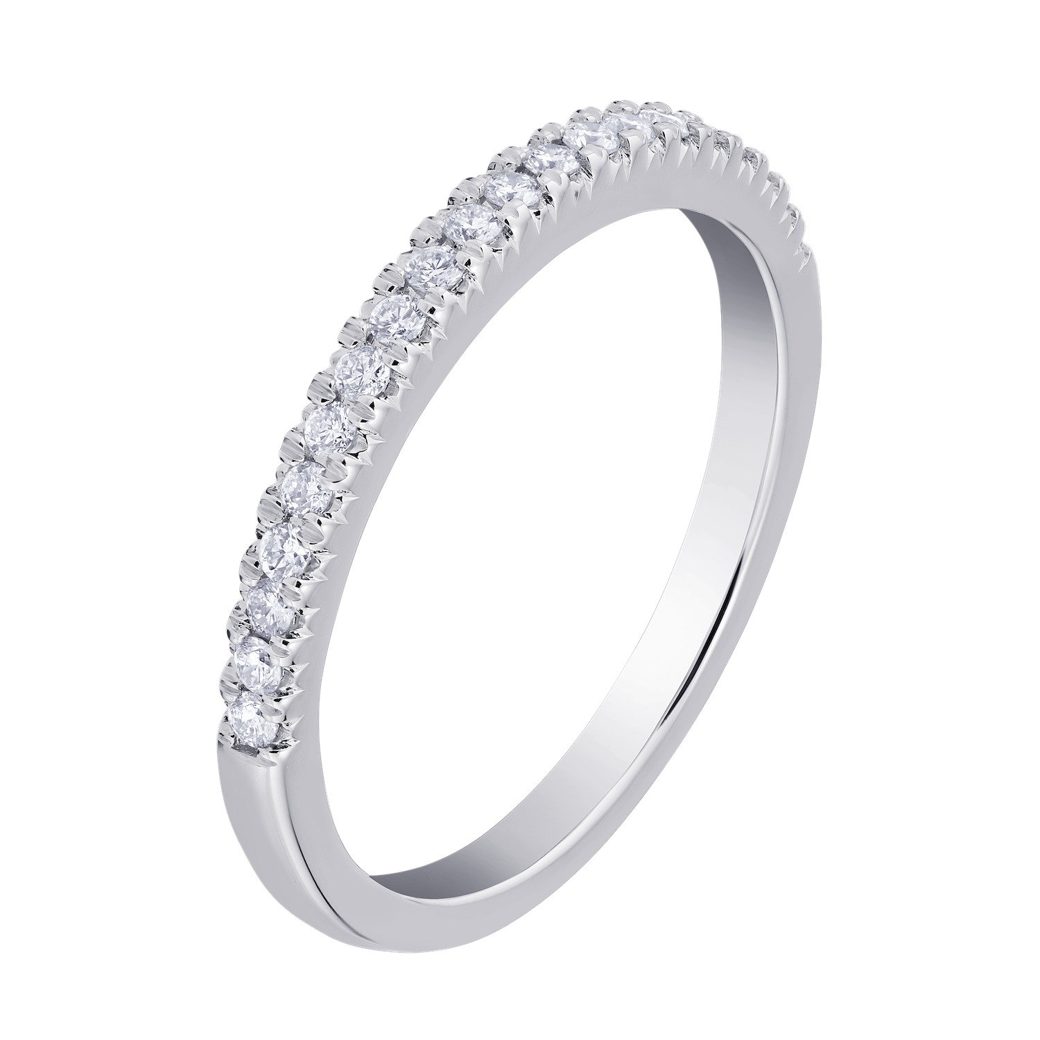 Compozit&trade; 14KW White Gold Matching Diamond Wedding Band Ring Diamond 0.50 Ctw