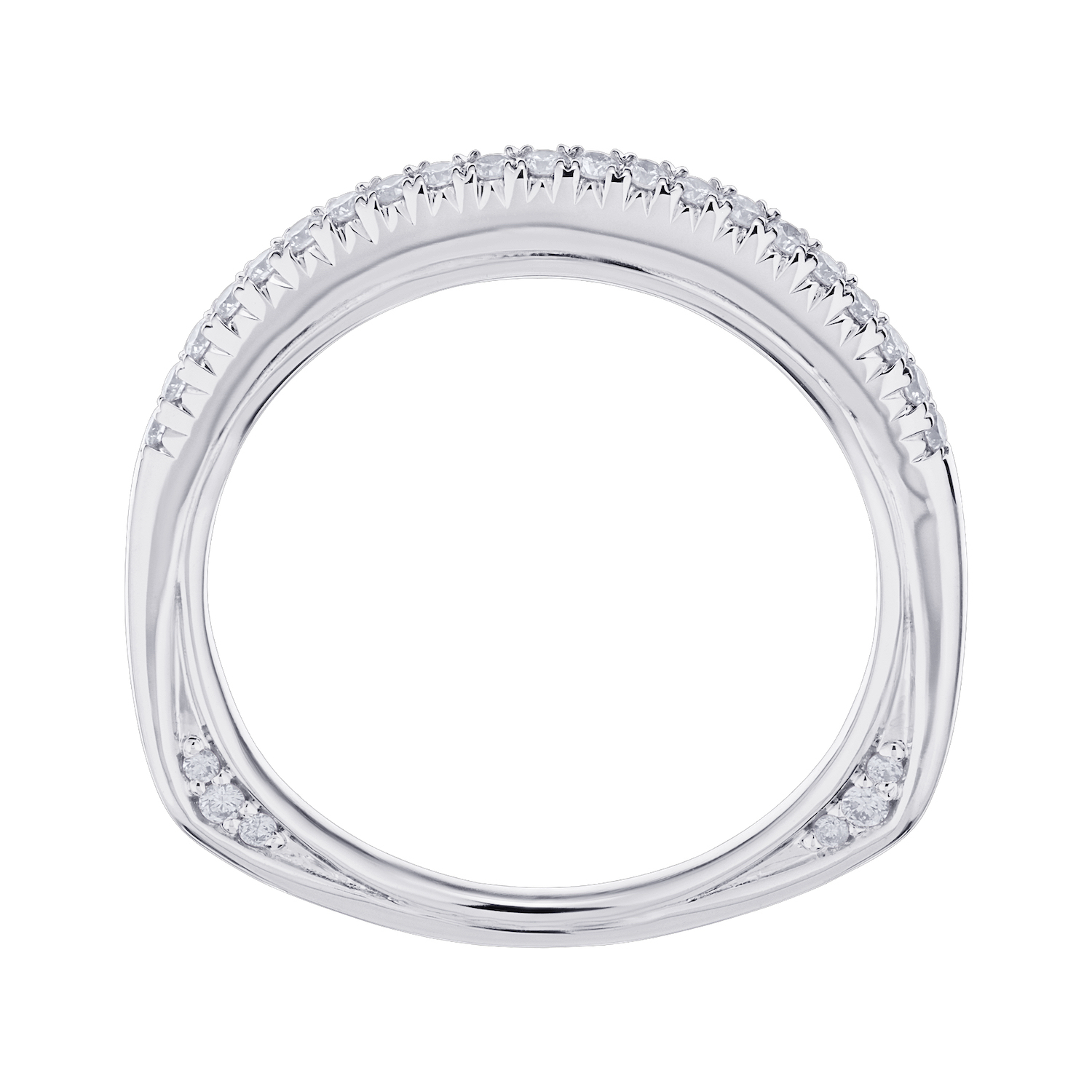 Compozit&trade; 14KW White Gold Matching Diamond Wedding Ring Diamond 0.20 Ctw