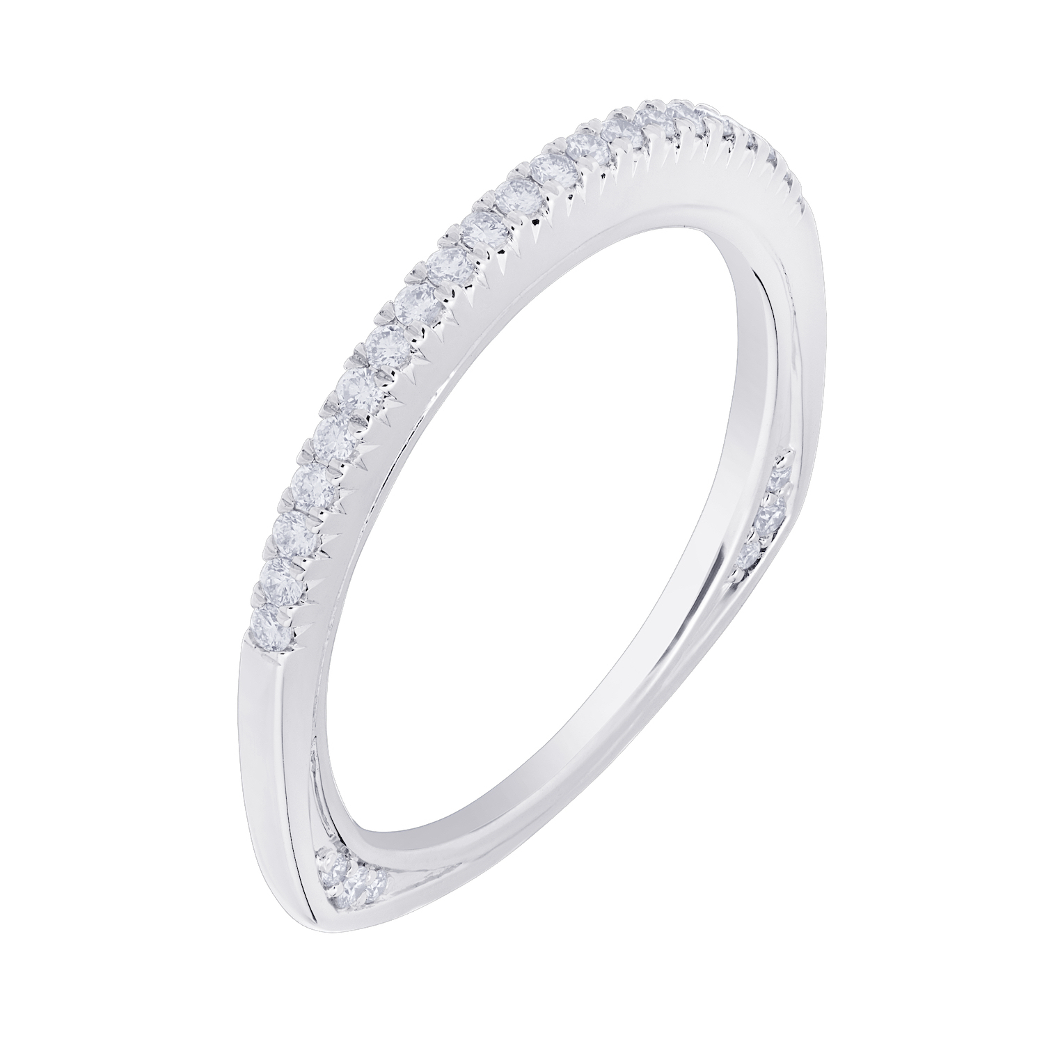 Compozit&trade; 14KW White Gold Matching Diamond Wedding Ring Diamond 0.20 Ctw