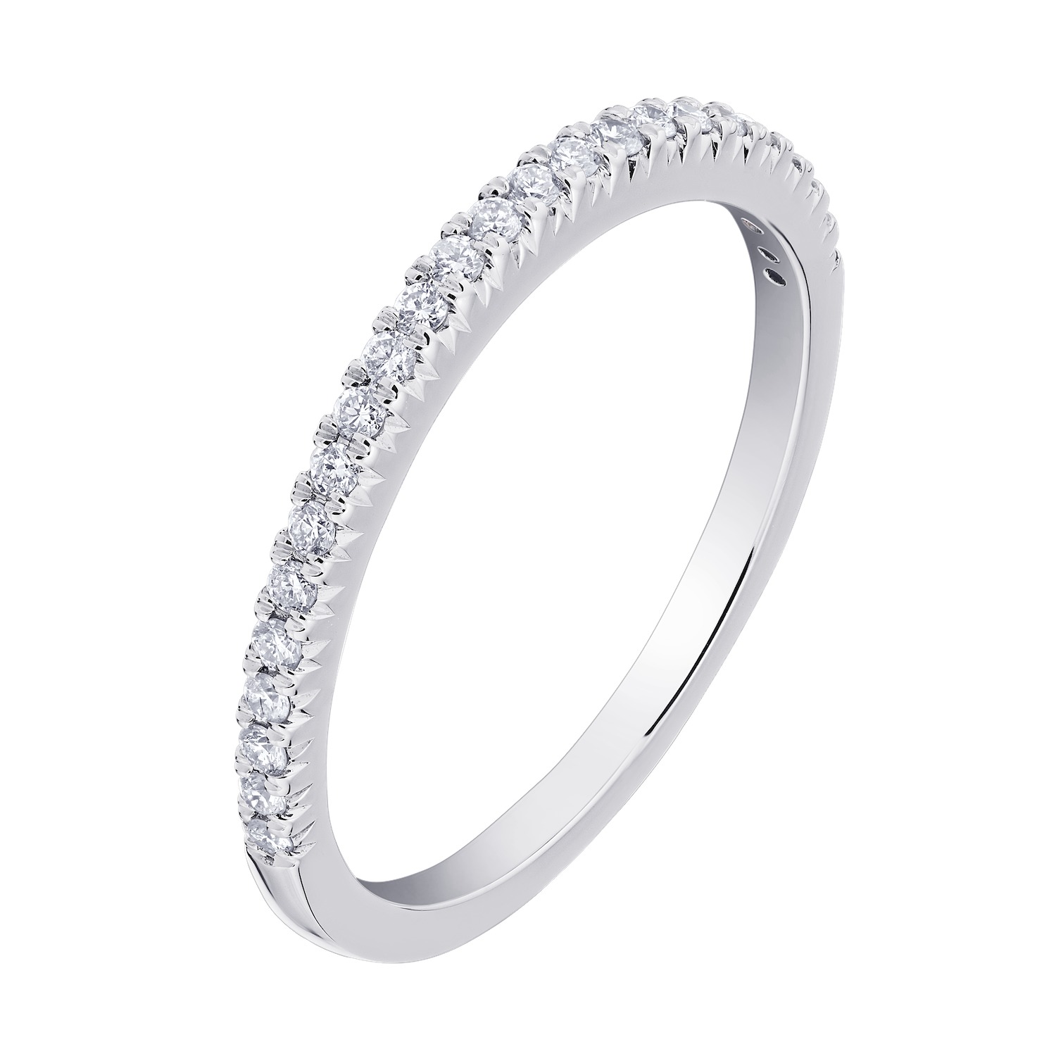 Compozit&trade; 14KW White Gold Matching Diamond Wedding Band Ring Diamond 0.20 Ctw