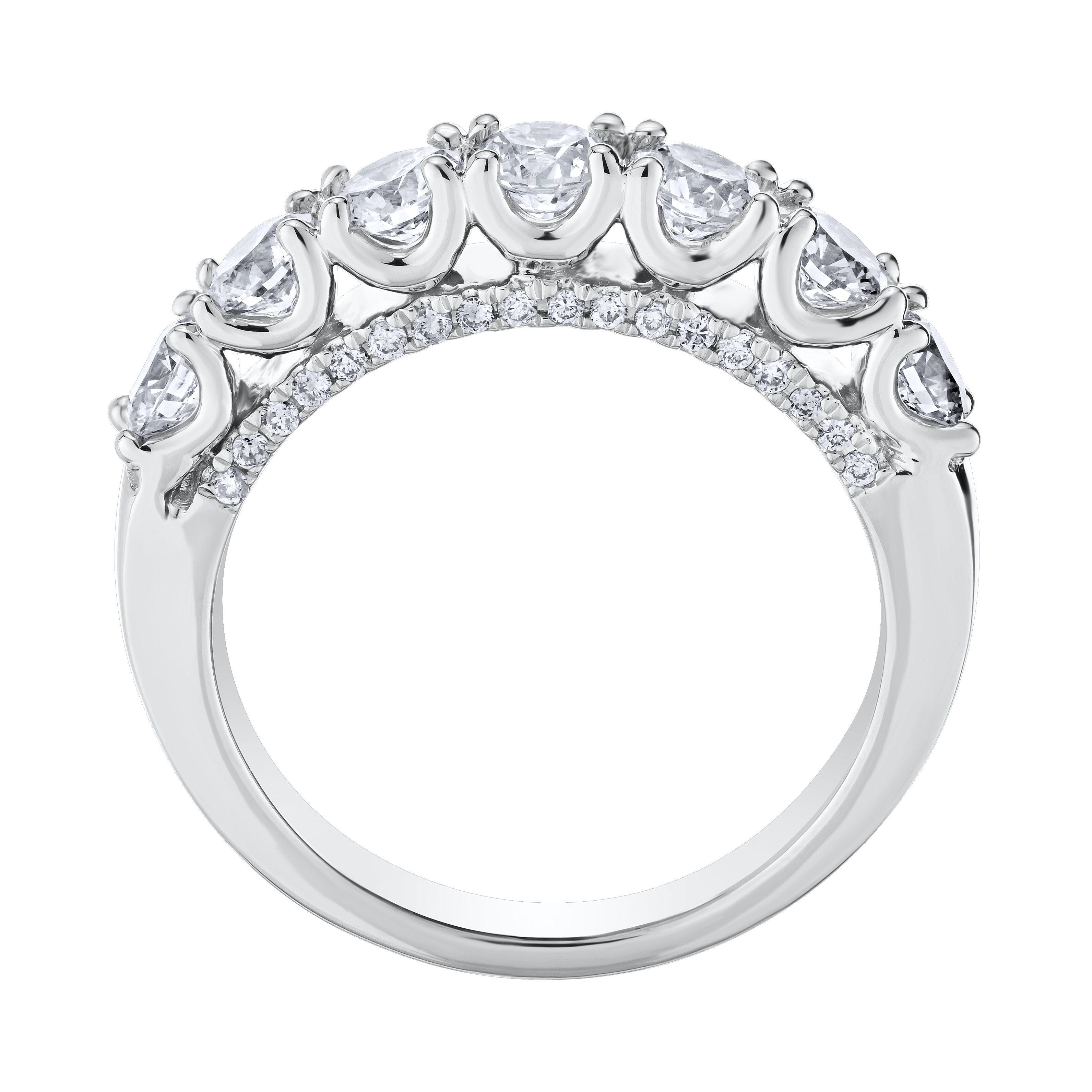 Ring: 14KW Shared Prong Diamond Accents 43 Rd. 1 1/2 Ctw
