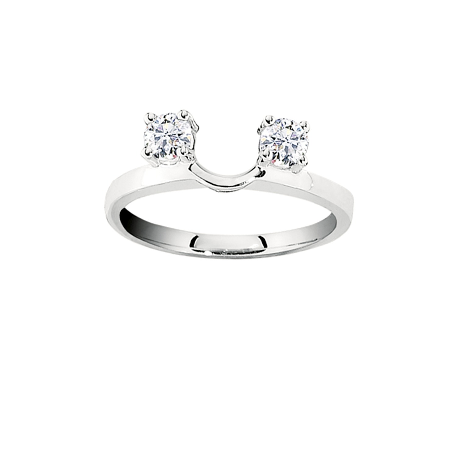Love Connection&trade; 14K White Gold Diamond Prong Set Diamond Each Side Ring 0.25 Ctw