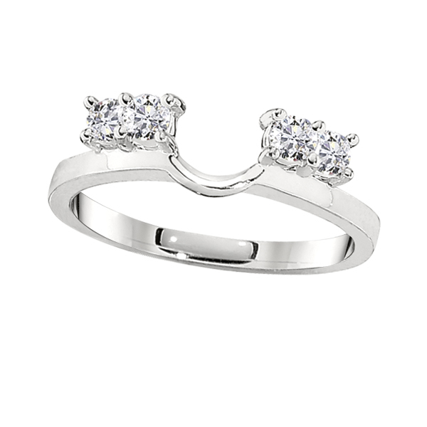 Love Connection&trade; 14K White Gold Diamond 2 Prong Set Diamonds Each Side Ring 0.50 Ctw