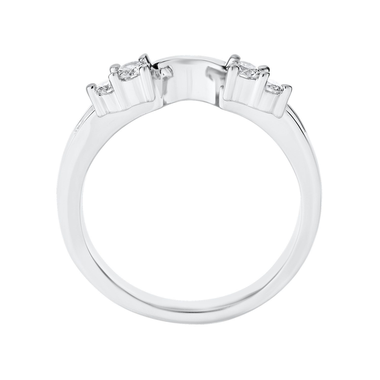 Love Connection&trade; 14K White Gold Diamond Prong Set Shoulders With Channel Set Shank Ring 0.33 Ctw