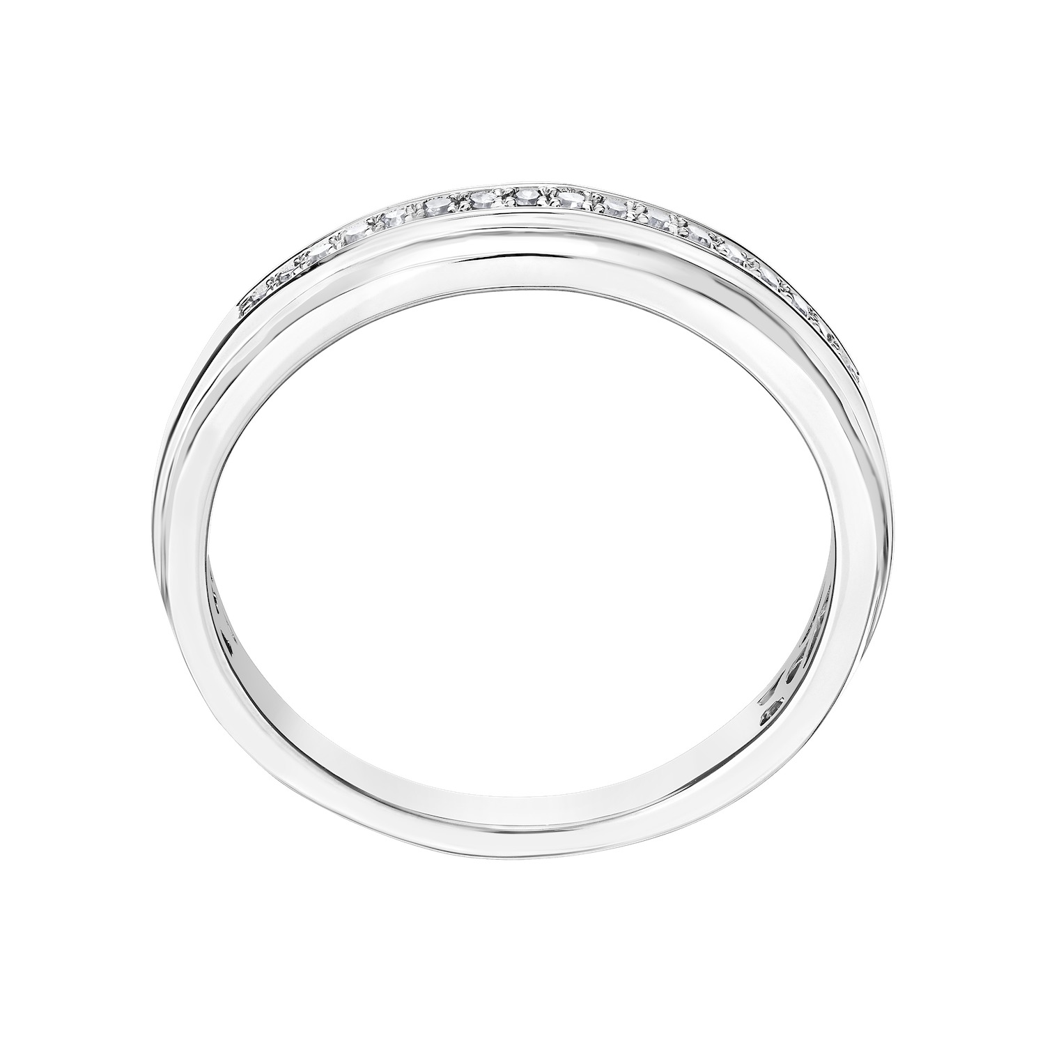 Ring: 10KW Diamond Band With Polished Rails 0.10 Ctw