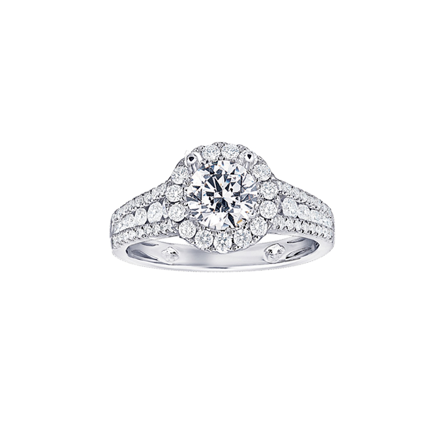 14KW White Gold Diamond Engagement Ring 7.15 Ctw