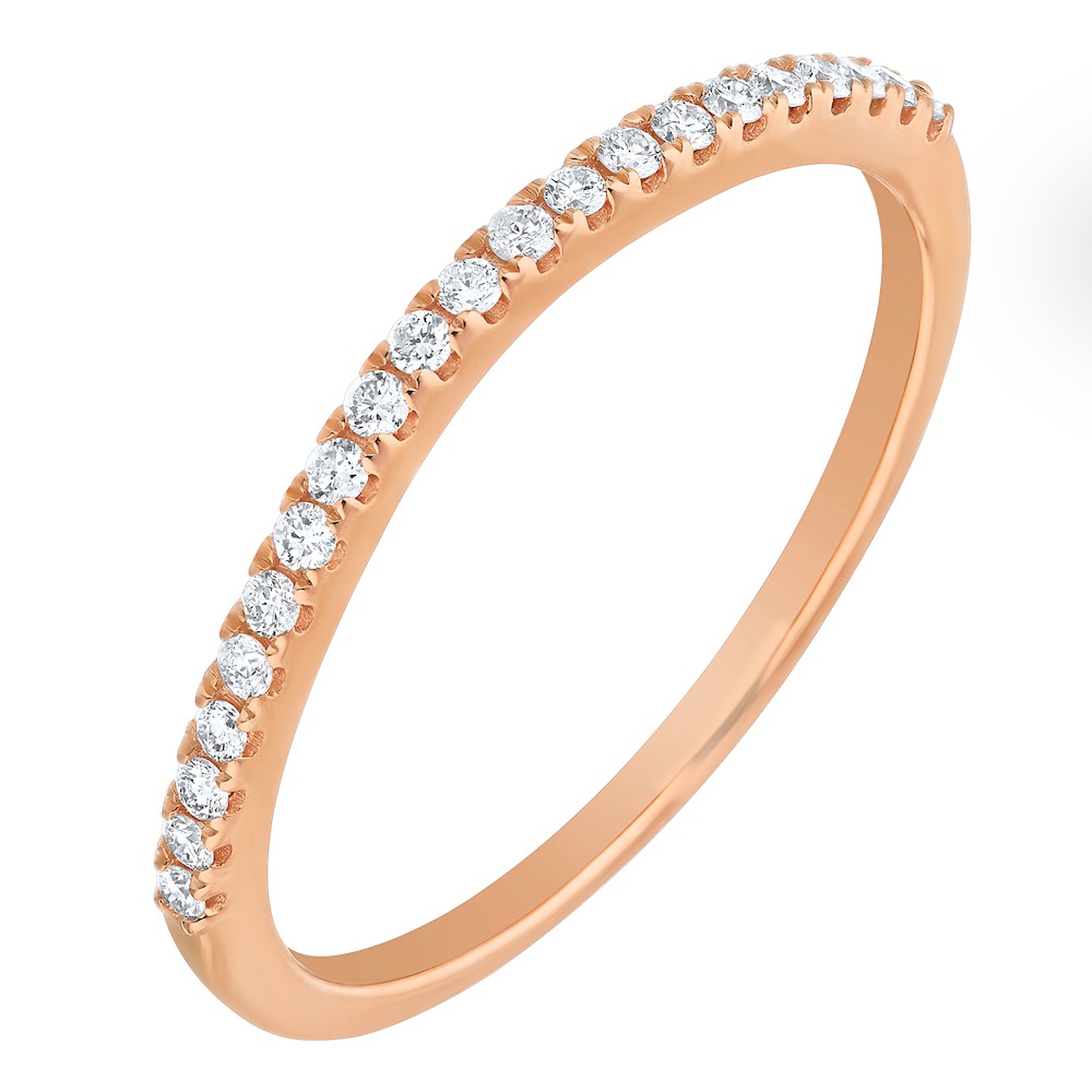 Peach Blossom&trade; 14k Matching Fitted Wedding Ring Ring Diamond 0.15 Ctw Natural Morganite