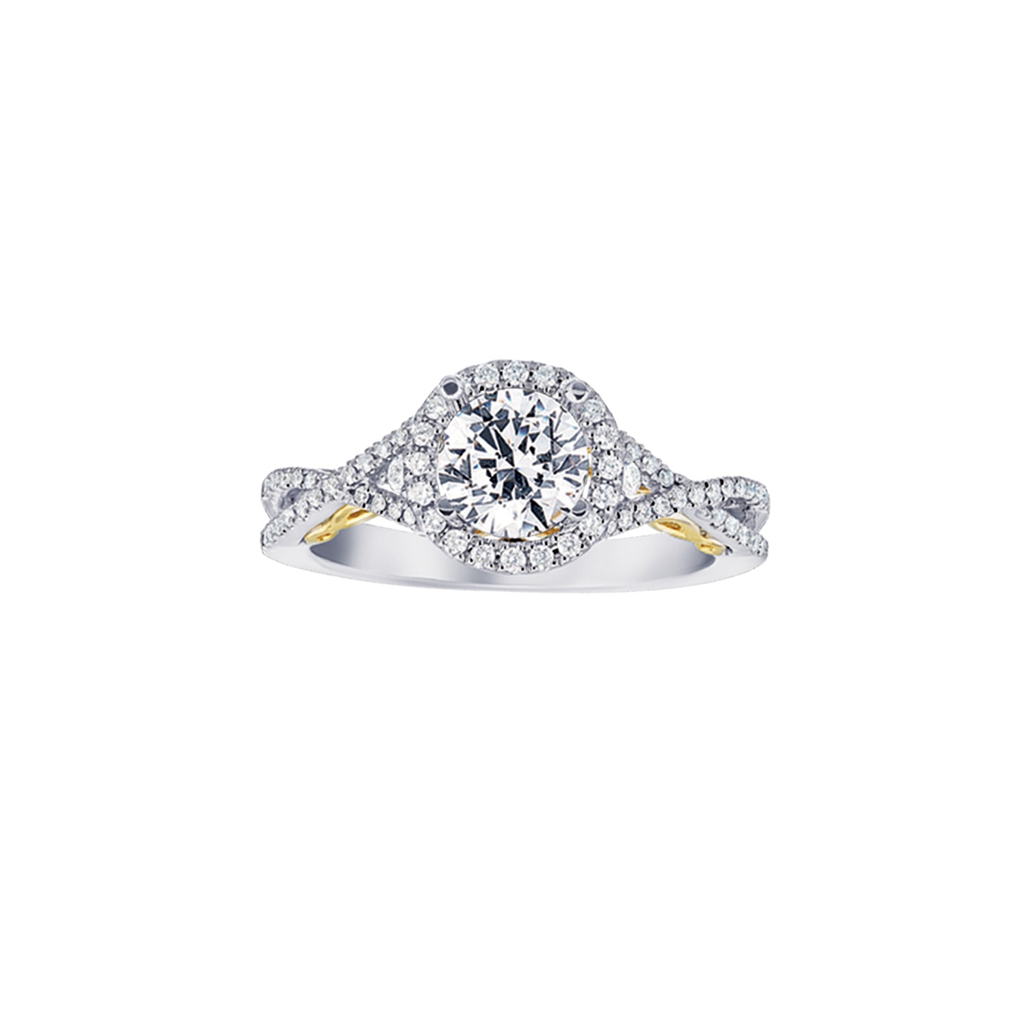 Enchanted Love&trade; 14k Two Tone Diamond Engagement Ring 0.25 Ctw