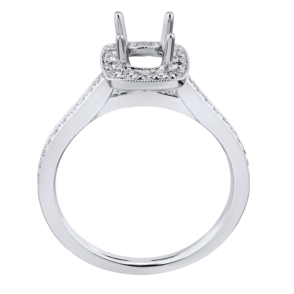 14KW White Gold Diamond Engagement Ring 3.96 Ctw